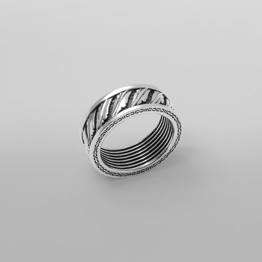 Elemental Ring Oxidised Silver