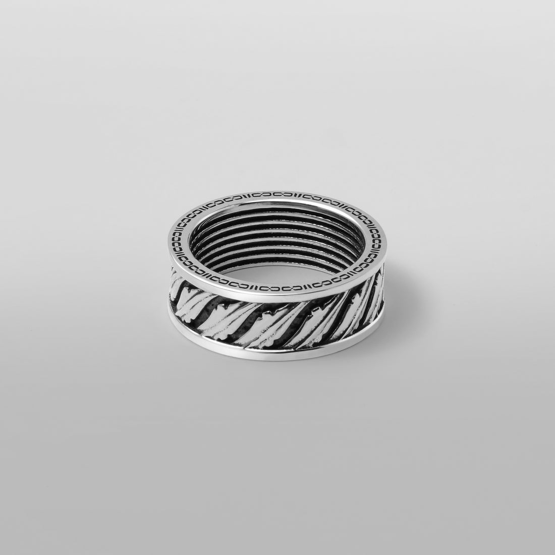 Elemental Ring Oxidised Silver